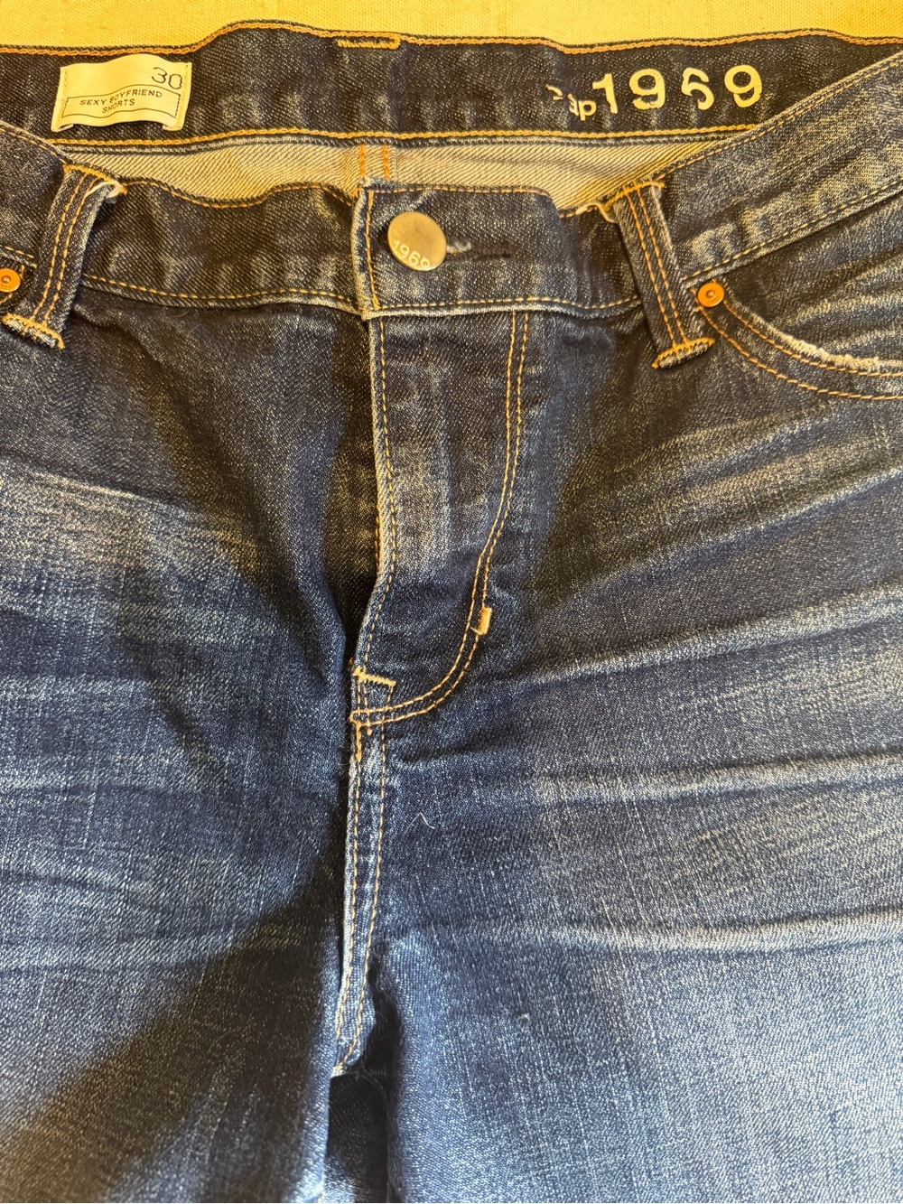 GAP Dark Blue Rolled-Hem Jean Shorts - Picture 4 of 5